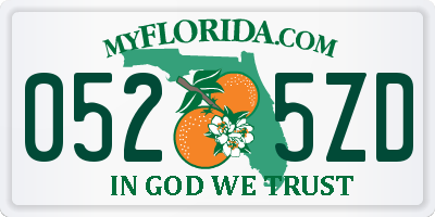 FL license plate 0525ZD