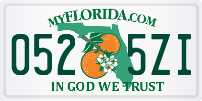 FL license plate 0525ZI