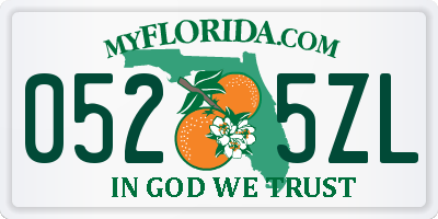 FL license plate 0525ZL