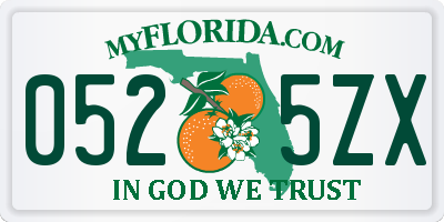 FL license plate 0525ZX