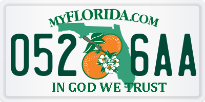 FL license plate 0526AA