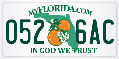 FL license plate 0526AC