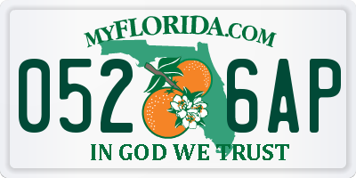 FL license plate 0526AP
