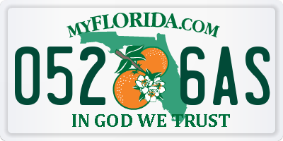 FL license plate 0526AS