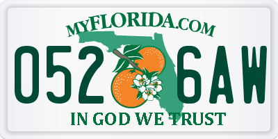 FL license plate 0526AW