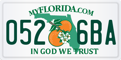 FL license plate 0526BA