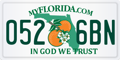 FL license plate 0526BN