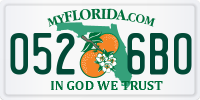 FL license plate 0526BO