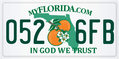 FL license plate 0526FB