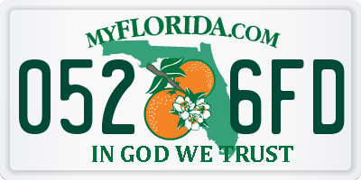 FL license plate 0526FD