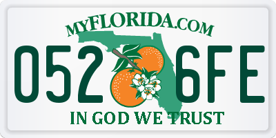 FL license plate 0526FE