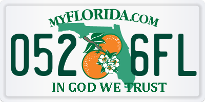 FL license plate 0526FL