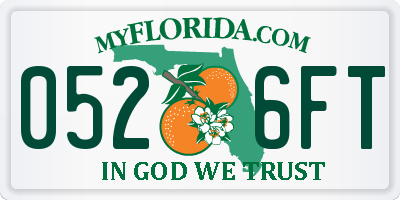 FL license plate 0526FT