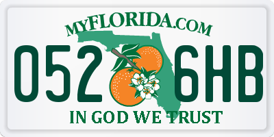 FL license plate 0526HB