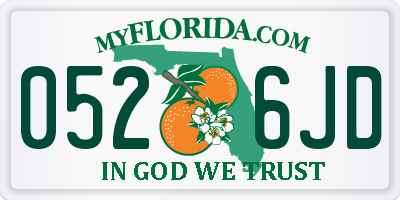 FL license plate 0526JD