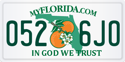 FL license plate 0526JO