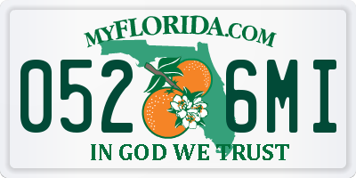 FL license plate 0526MI