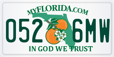 FL license plate 0526MW