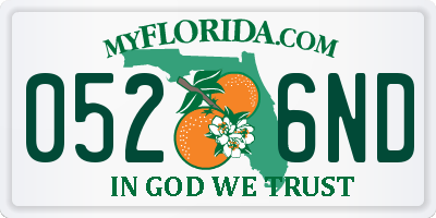 FL license plate 0526ND