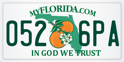 FL license plate 0526PA