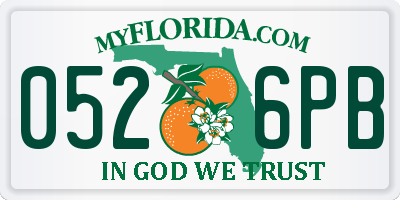 FL license plate 0526PB