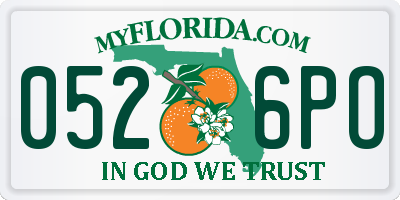 FL license plate 0526PO