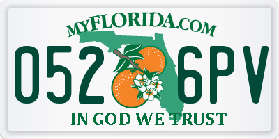 FL license plate 0526PV
