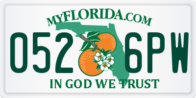 FL license plate 0526PW