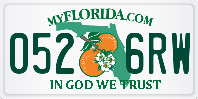 FL license plate 0526RW