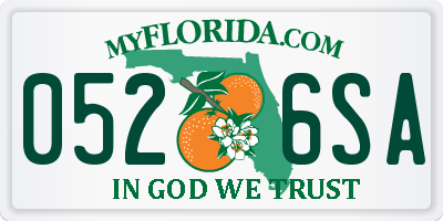 FL license plate 0526SA