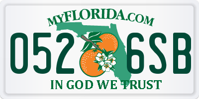 FL license plate 0526SB