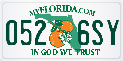 FL license plate 0526SY