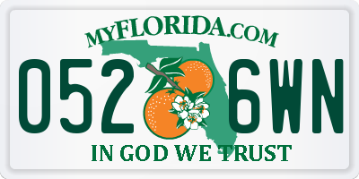 FL license plate 0526WN
