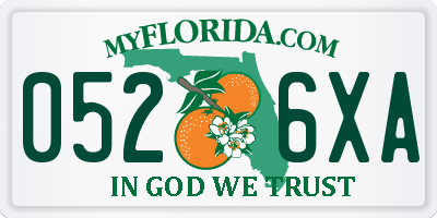 FL license plate 0526XA