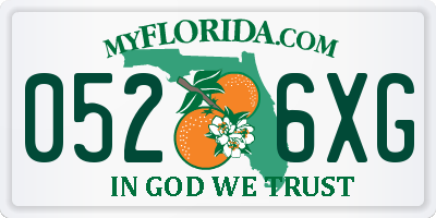FL license plate 0526XG