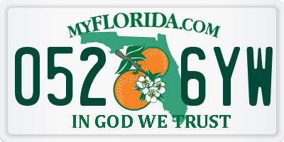 FL license plate 0526YW
