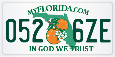 FL license plate 0526ZE