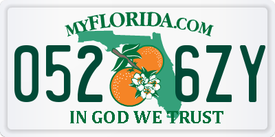 FL license plate 0526ZY