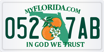 FL license plate 0527AB