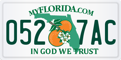 FL license plate 0527AC