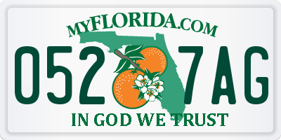 FL license plate 0527AG