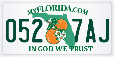 FL license plate 0527AJ