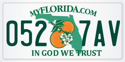 FL license plate 0527AV
