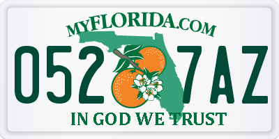 FL license plate 0527AZ