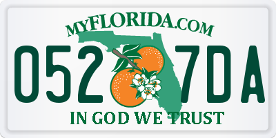 FL license plate 0527DA