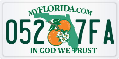 FL license plate 0527FA