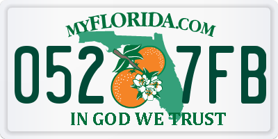 FL license plate 0527FB
