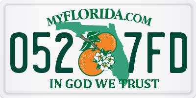 FL license plate 0527FD