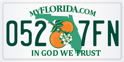 FL license plate 0527FN