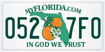FL license plate 0527FO